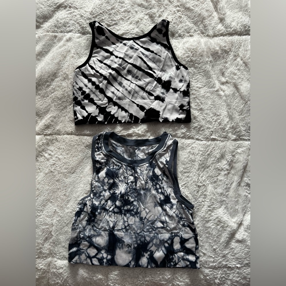 Tie Die Ribbed Crop tops